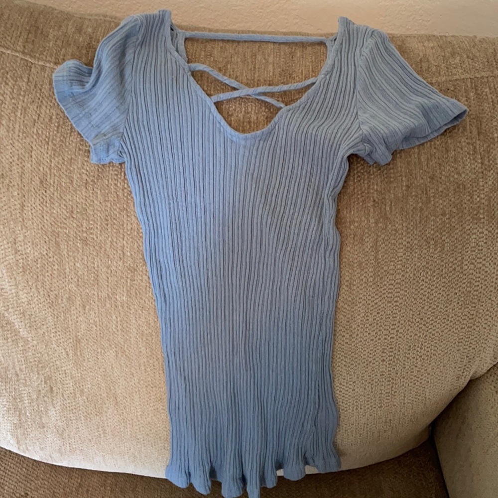 Light blue stretchy top